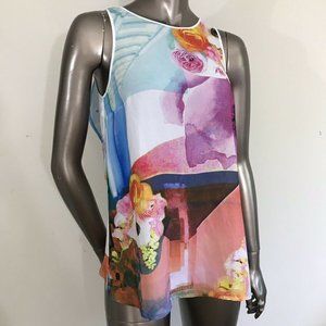 Clover Canyon Blouse Floral Abstract Sleeveless S